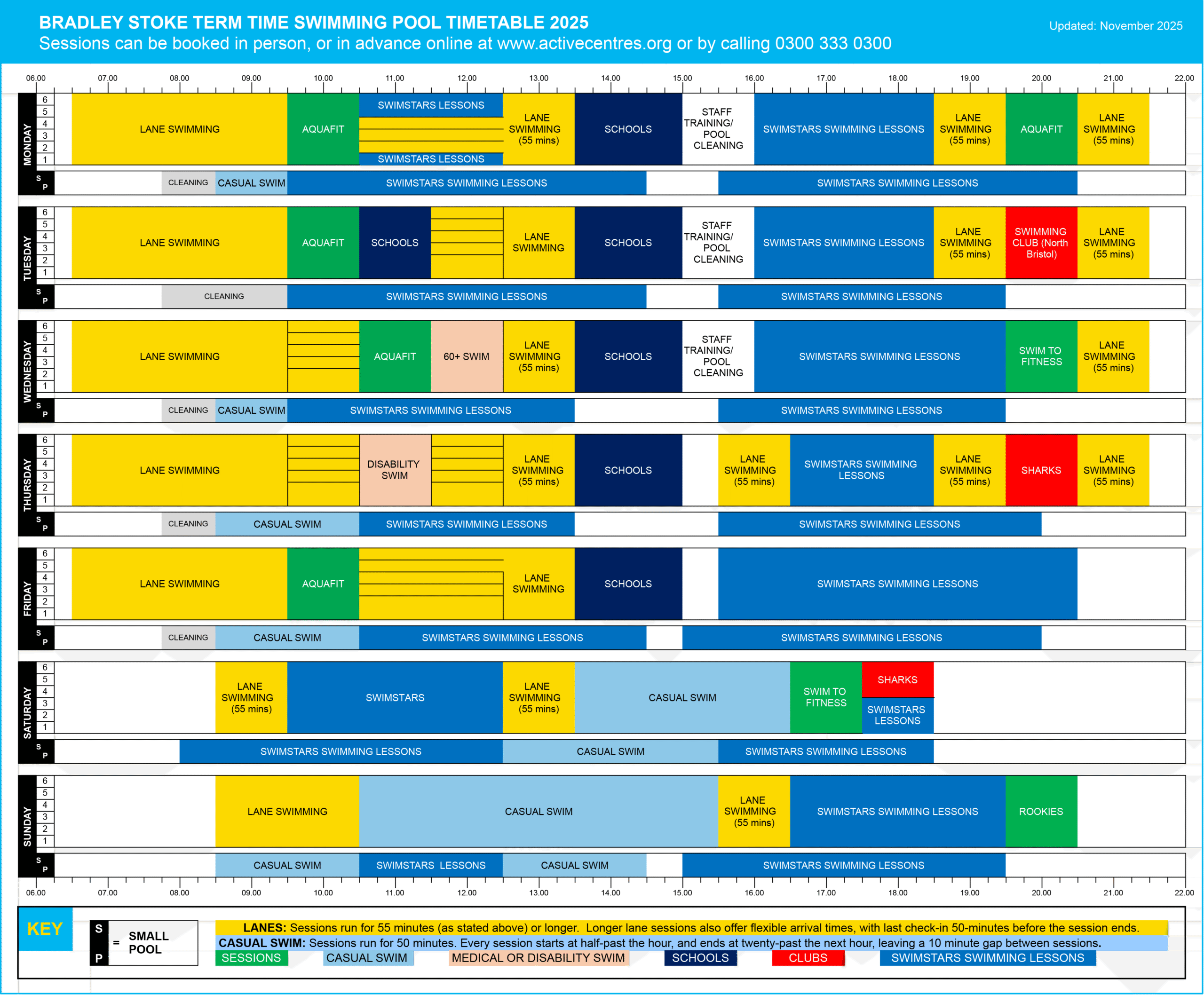Bradley Stoke Christmas Holiday Swim Timetables- Dec 2025 WC 1st