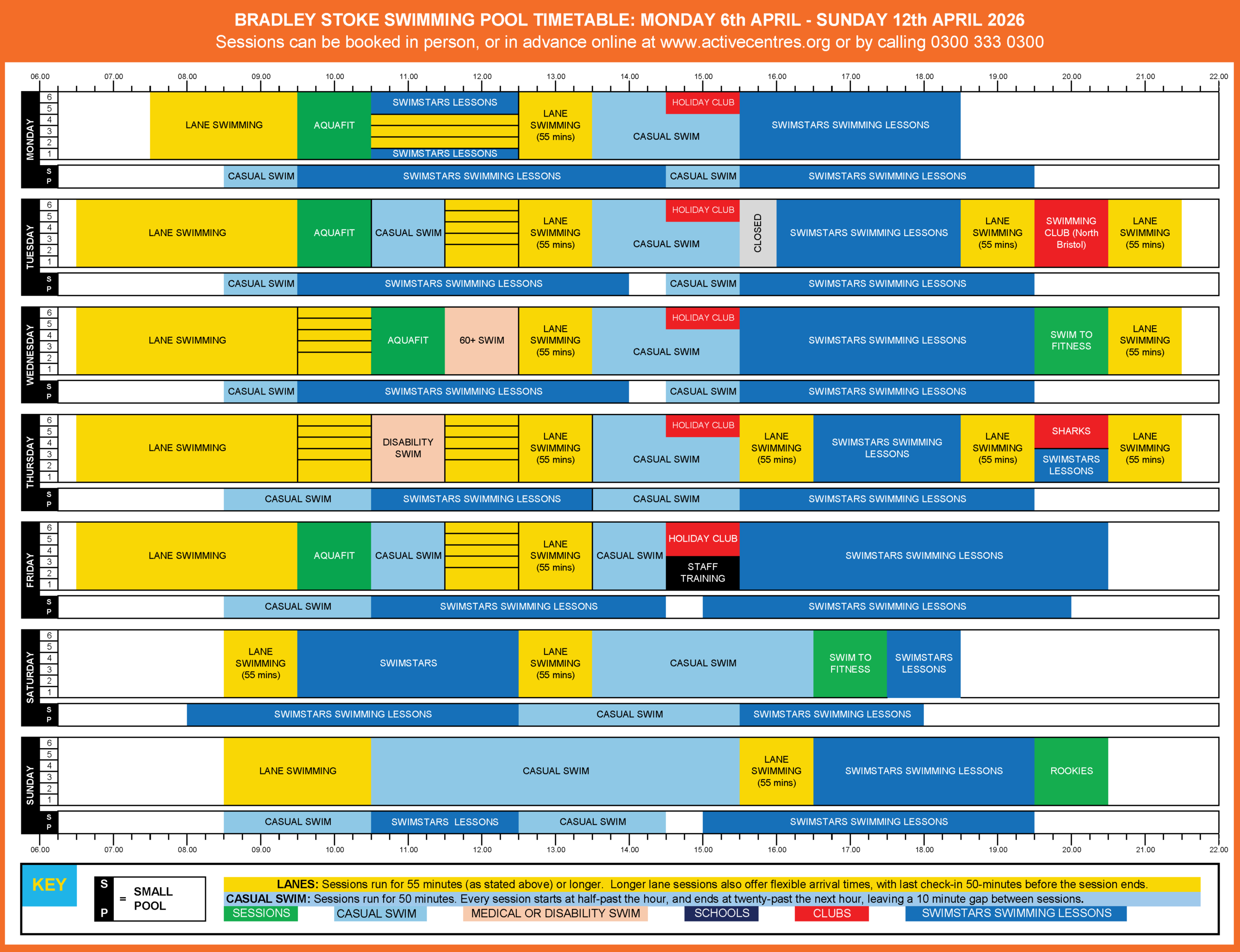 bslc Easter Timetables 06.04.26 to 12.04.26