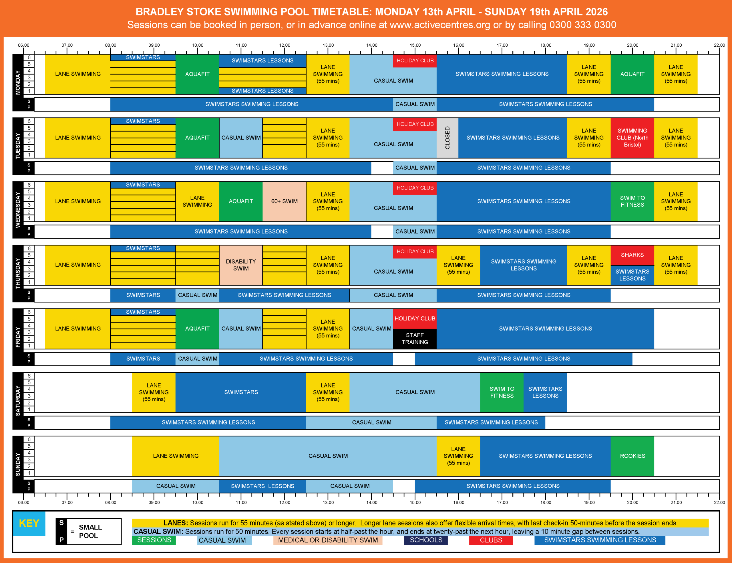 bslc Easter Timetables 13.04.26 to 19.04.26