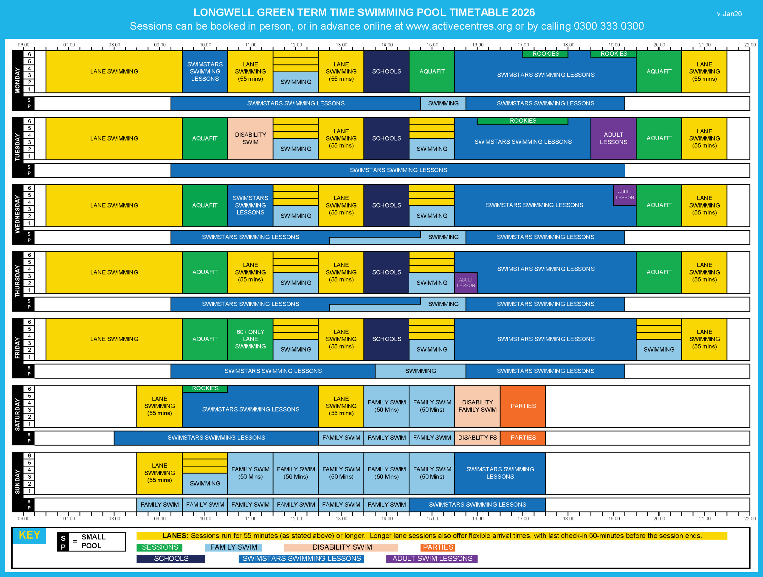 lglc Swimming Pool Timetable Termtime vJan26